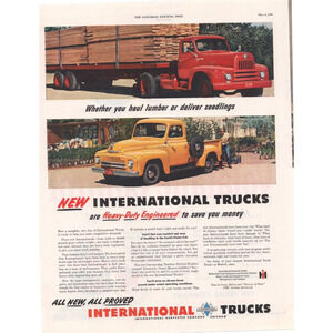 Vintage Original International Truck & Texaco Magazine Advertisement Automobilia
